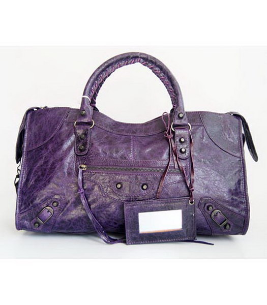 Balenciaga Giant City Grande borsetta in pelle di agnello Viola